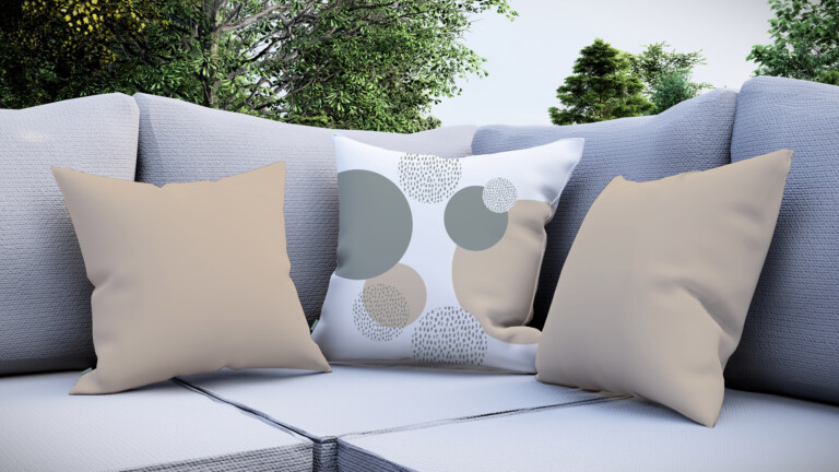 Circles Natural Quick Dry Outdoor Cushion