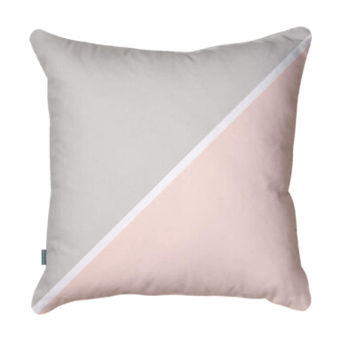 Triangles Pink and Grey Cushion