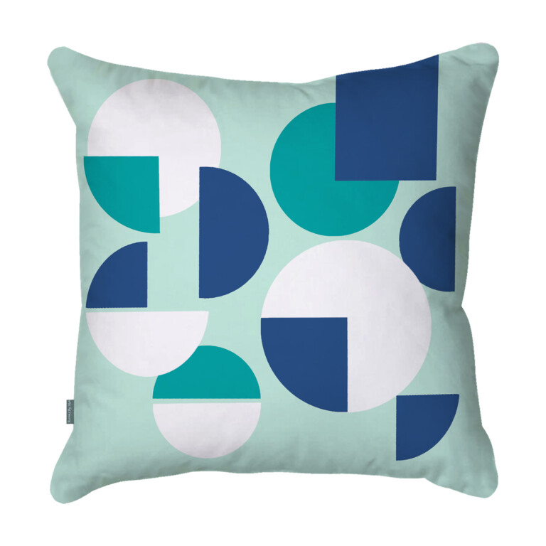 Geo Circle Aqua Quick Dry Outdoor Cushion