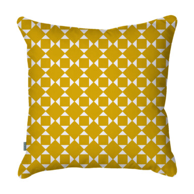 Geo Repeat Mustard Quick Dry Outdoor Cushion