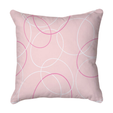 Circles Pink Quick Dry Outdoor Cushion