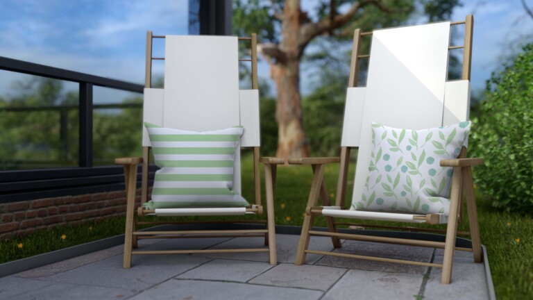 Deck Stripes Lime Green Quick Dry Outdoor Cushion