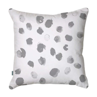 Handpainted Dots White & Grey