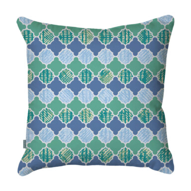 Morrocan Quatrefoil Blue & Green