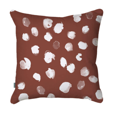 Handpainted Dots Burnt Orange &White